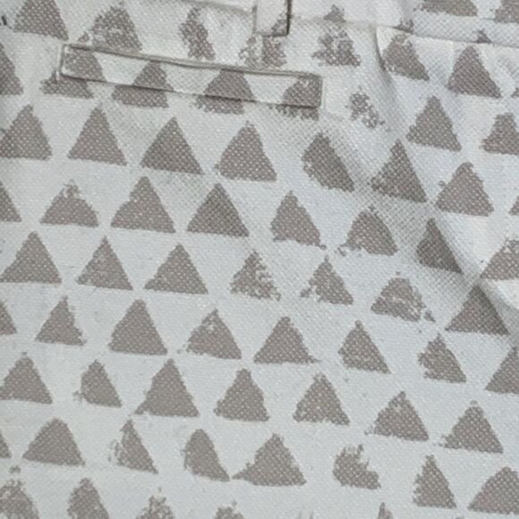 Loft Riviera Pants 6P Petite Cropped Cream Geometric Print Stretch - Picture 12 of 12